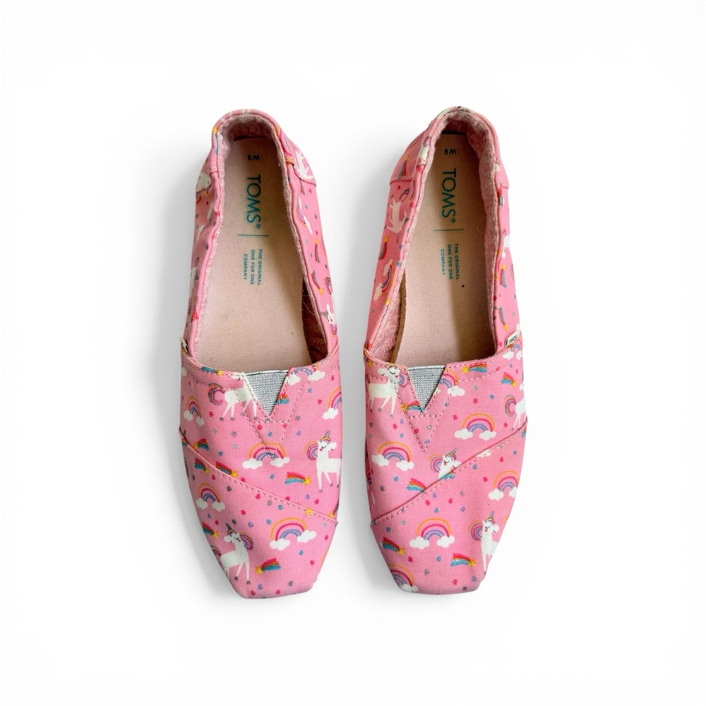 Toms Almond Blossom Pink Unicorn and Rainbow Alpargatas 9